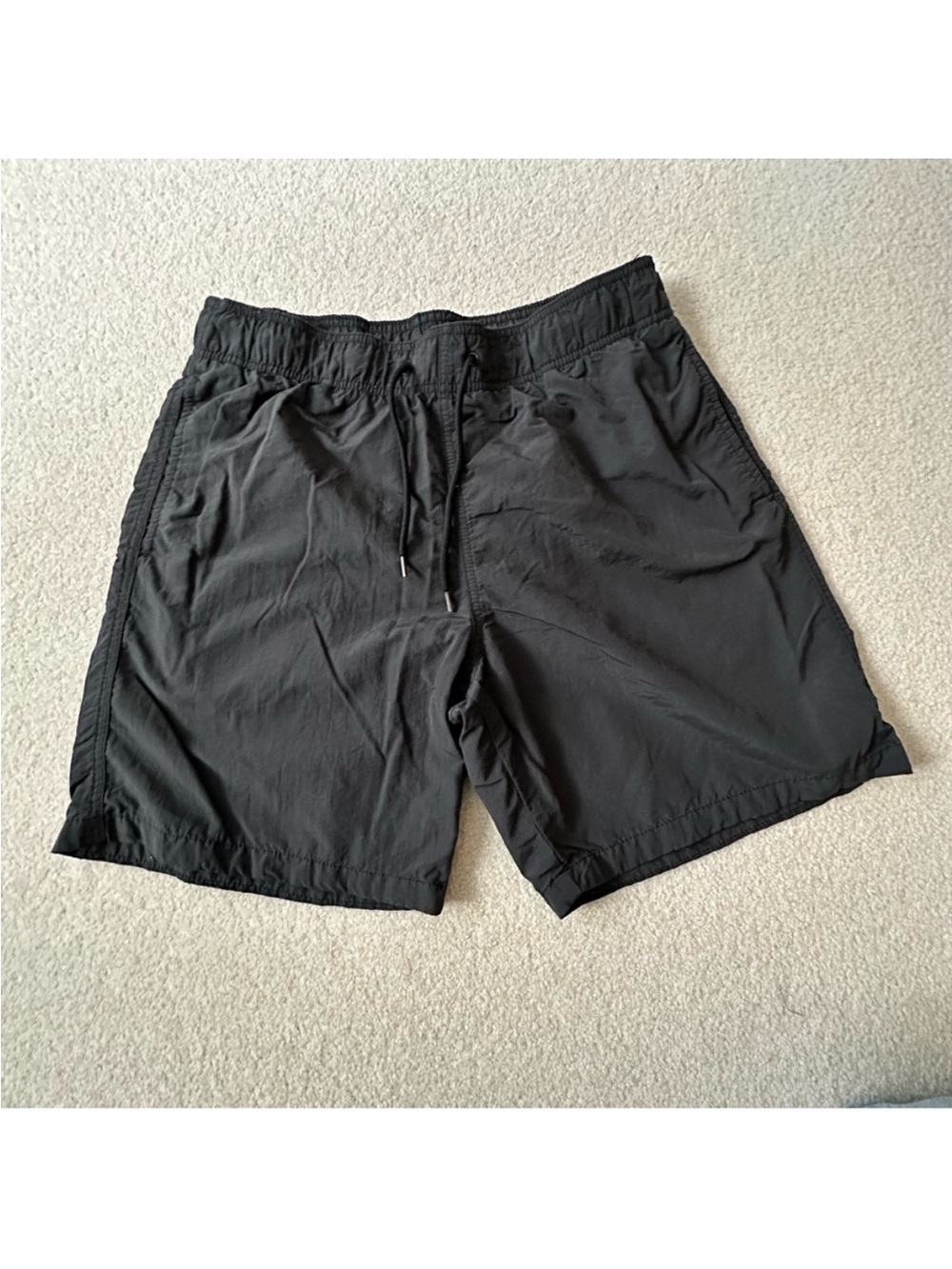H&M Black Mesh-Lined Swim Shorts with Drawstring M